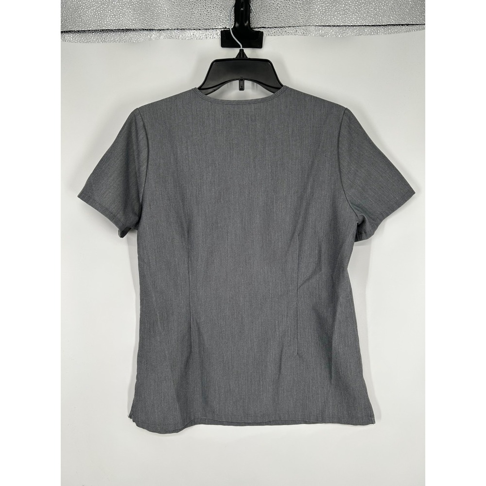 FIGS Catarina One Pocket Scrub Top Women Small Gray Short Sleeve V Neck Pullover - Picture 2 of 7